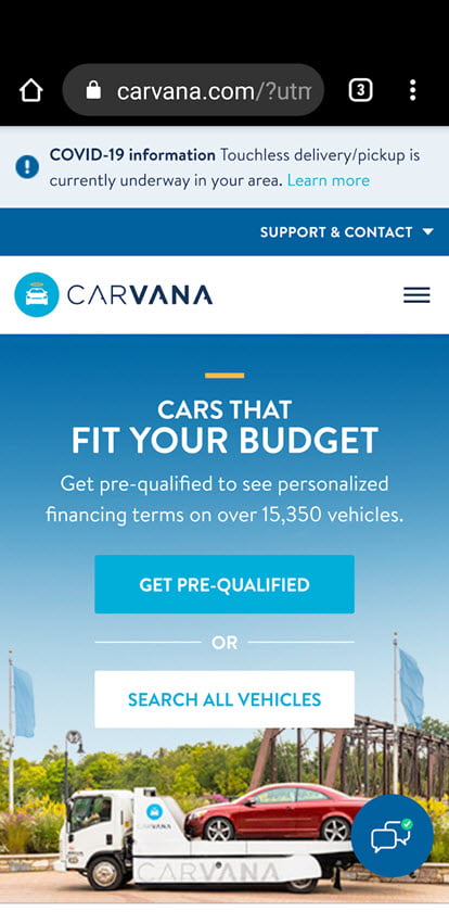 Carvana mobile responsive