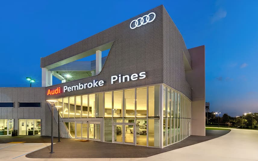 audi of pembroke pines at sunset