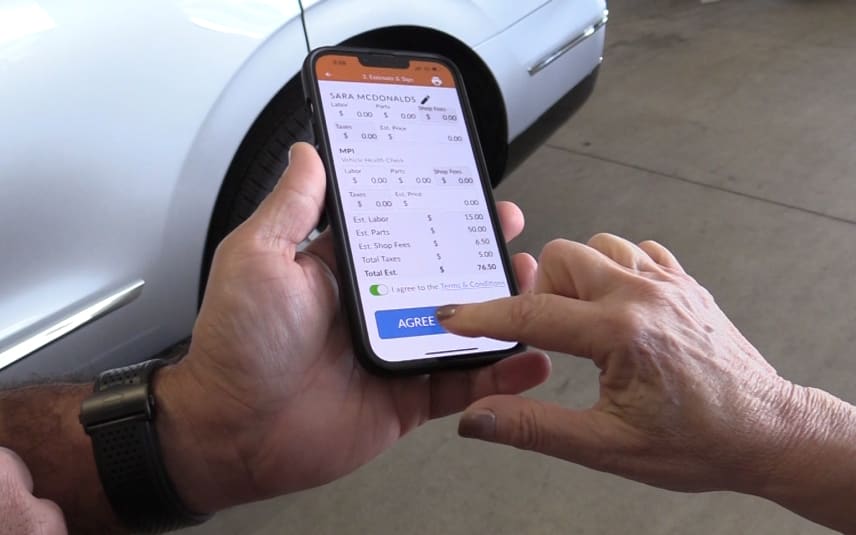 Mobile Check-In App in use