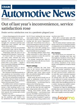 Out of last year's inconvenience, service satisfaction rose